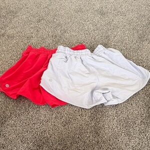 lululemon athletica Red and White Athletic Shorts